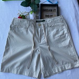 Lauren Ralph Lauren RL Women Shorts Summer 100% Cotton Tan Light Shorts Size 6.